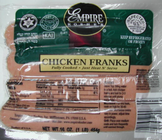 Chicken Franks 100% pasture raise Organic
