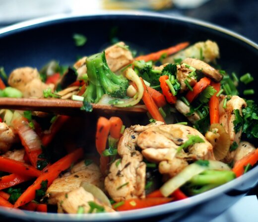 Cooked Chicken stir fry 100% pasture raise Organic